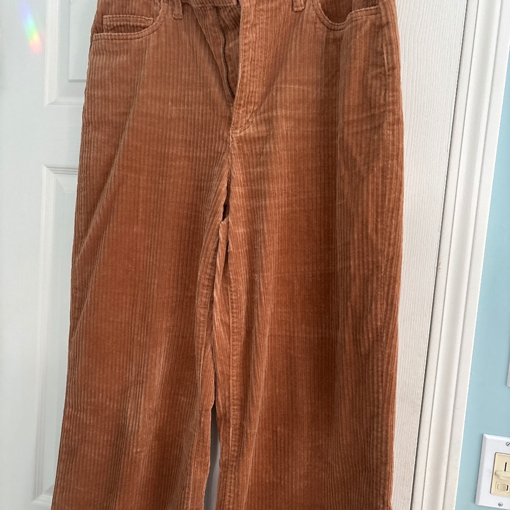 Lands End high rise wide leg corduroy trousers size 14